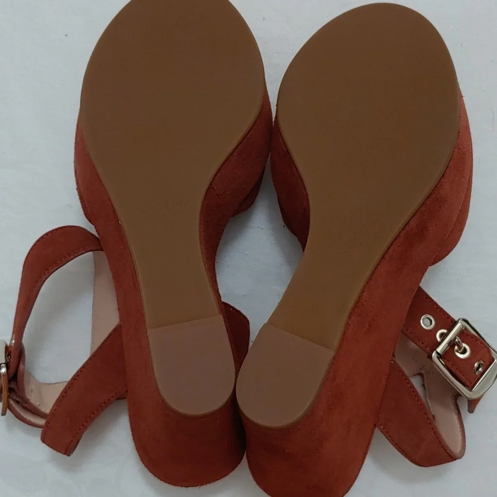 Kate Spade Women's Size 6.5 Key Lime Suede Wedge Sandal NWOB